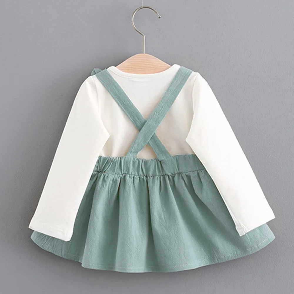Платье для маленьких девочек vestido Infantil Menina فساتين اطفال, Осенняя детская одежда для девочек в возрасте от года до трёх милый кролик повязку костюм мини платье Z4