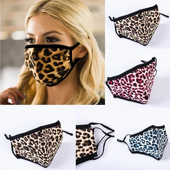 

New 50PCS/LOT Mouth Mask Women Adult Color Leopard Print Protections Dust Ultraviolet Washable Face Mask Mascarilla Mascarilla