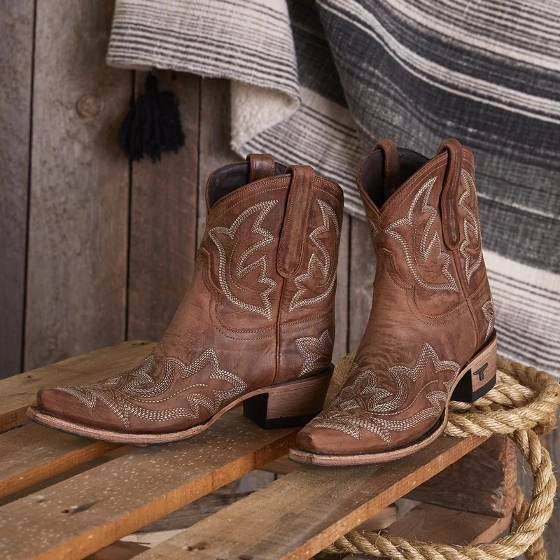

embroidery botas mujer Faux Leather Cowboy Ankle Boots for Women Wedge High Heel Boots Snake Print Western Cowgirl Boots 2019