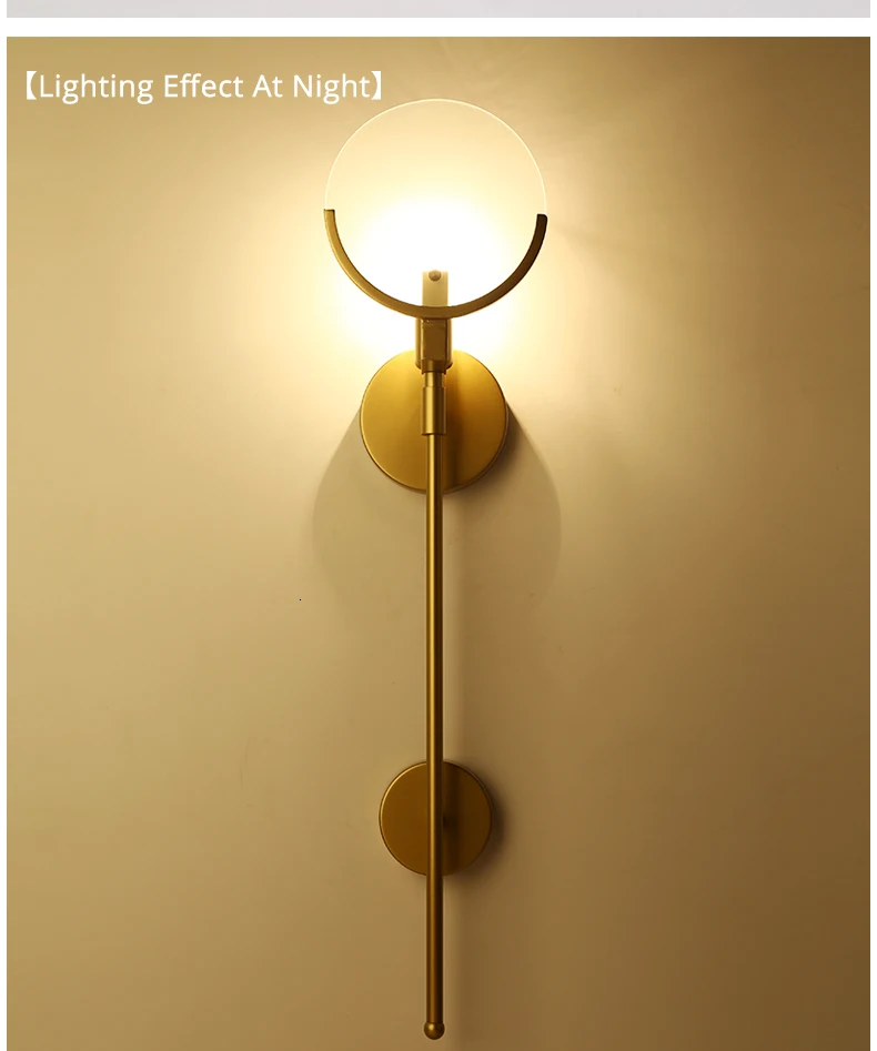 E14 лампочка бесплатно) нордический настенный светильник матовое Стекло 38/71 см настенная лампа для дома, освещение для спальни/лестницы светло-золотистый светодиодный настенный светильник