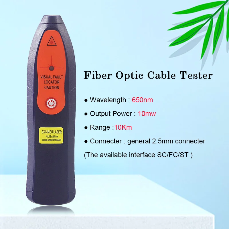 OUTEST 10Km fiber optic cable tester red light laser SC/FC/ST/LC Visual Fault Locator Checker meter | - Цена: 