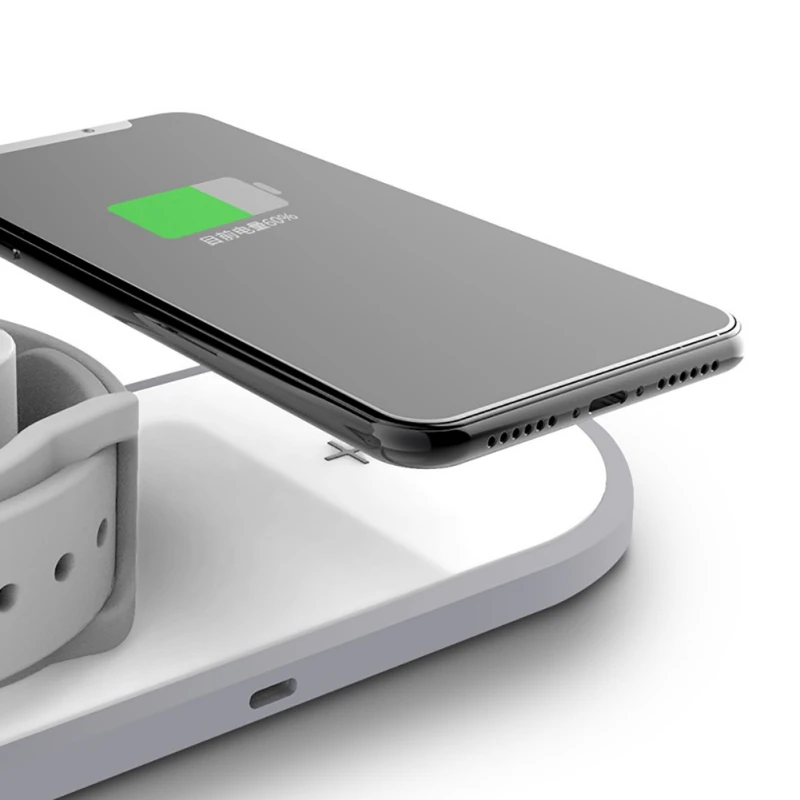 Быстрая зарядка для Apple Watch 4 3 2 1 Airpods подходит для различных телефонов практичный портативный 3 в 1 Qi беспроводной зарядное устройство Pad