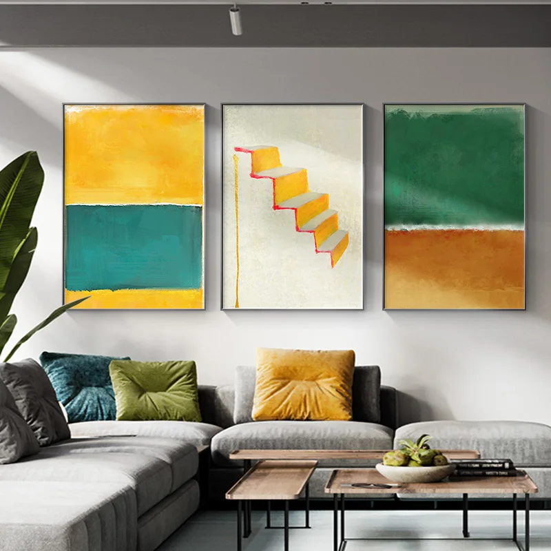 Abstract Green Painting Poster Abstract Painting Yellow Green