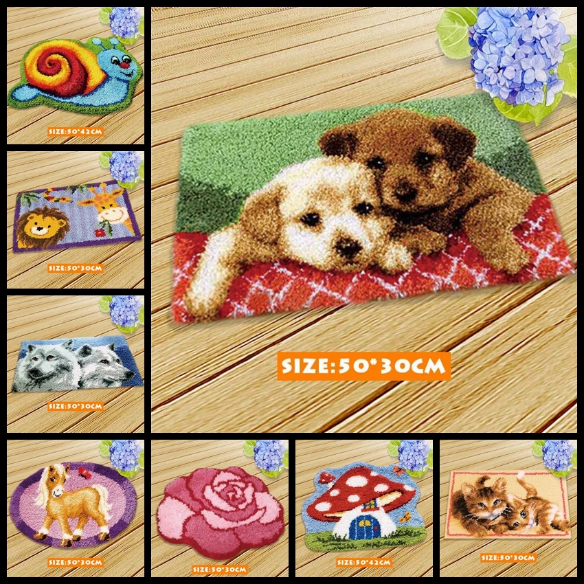 Diy Knoopkussen Dieren Cushion Latch Hook Tapijt Kussen Knooppakket Carpet Embroidery Foamiran For Needlework Latch Hook Rug Kit