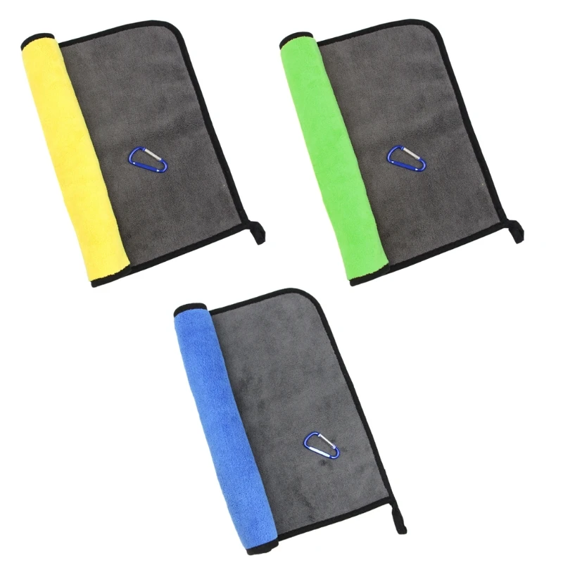 

Fishing Towel with Clip Cotton Thickening Non-stick Absorbent Outdoors Sports Hiking Fishing Wipe Hands Towel