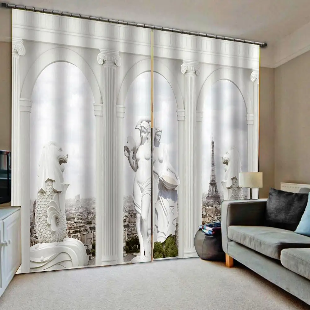 

High quality custom 3d curtain fabric Roman curtains romantic releif curtain
