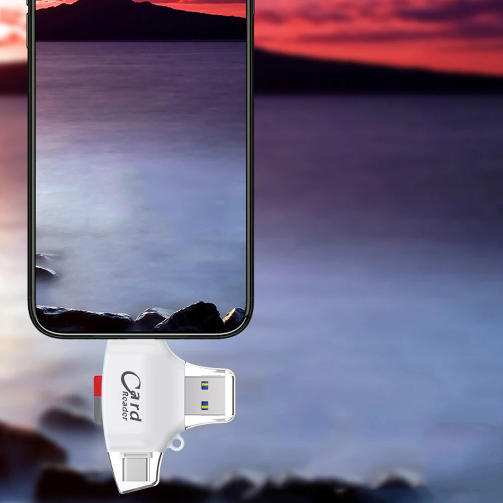 4 в 1 Micro usb type-C TF безопасный цифровой Кардридер высокоскоростной Micro SDs TF кардридер OTG адаптер для iPhone