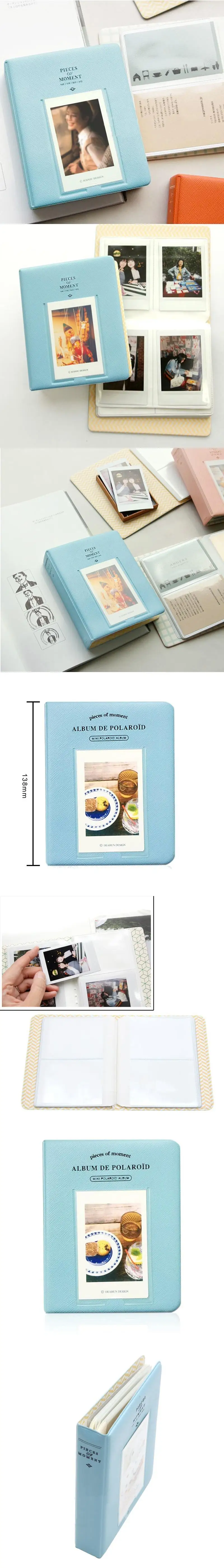 3 дюйма 64 карманы Фотоальбом Синий для пленочной фотокамеры Polaroid Instax mini7s 8 25 50 90