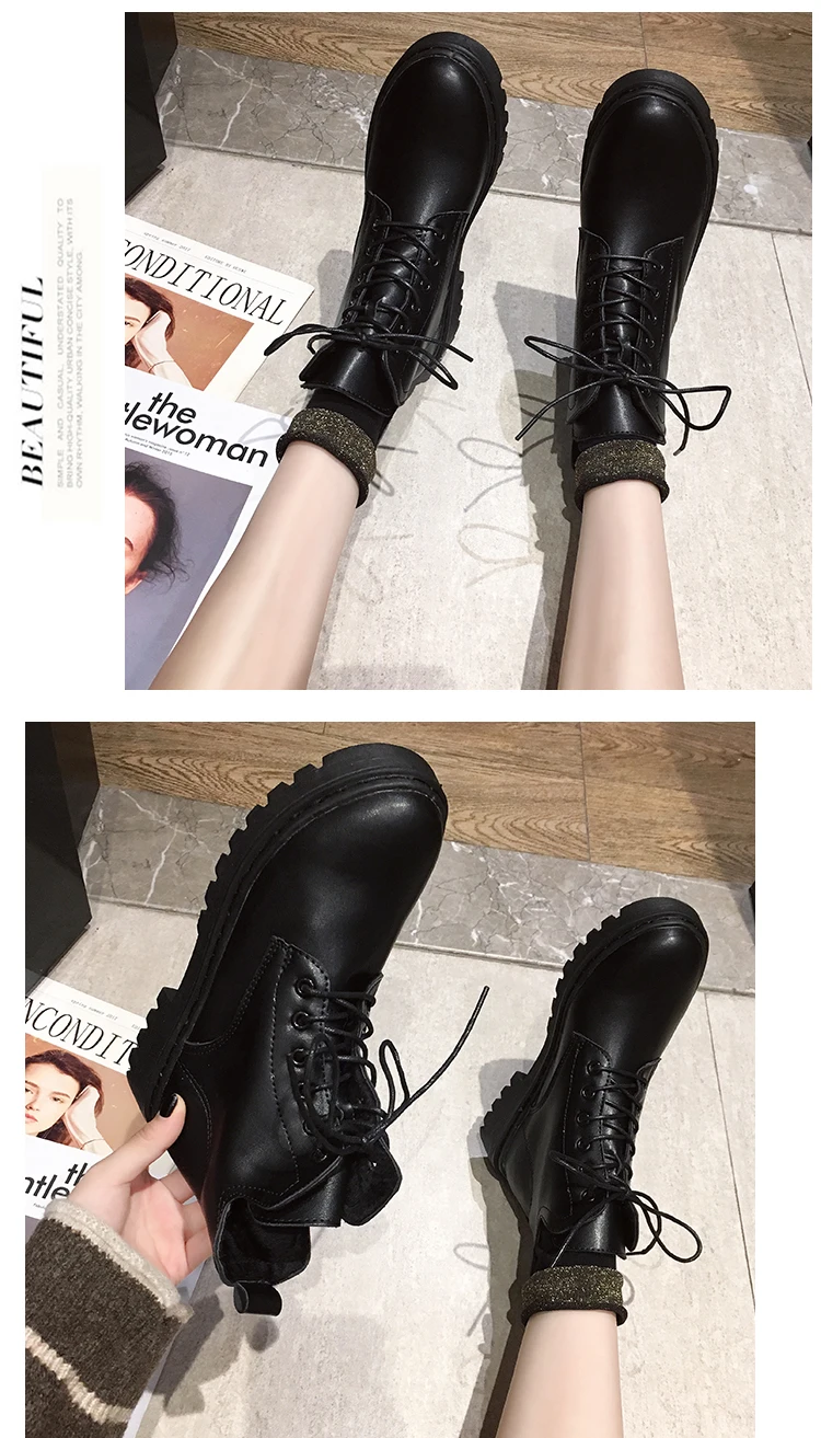 Женские ботинки до середины икры; Женские ботинки в стиле рок; женские ботинки на низком каблуке со шнуровкой; роскошные дизайнерские ботинки Martin с круглым носком на резиновой подошве; модель года