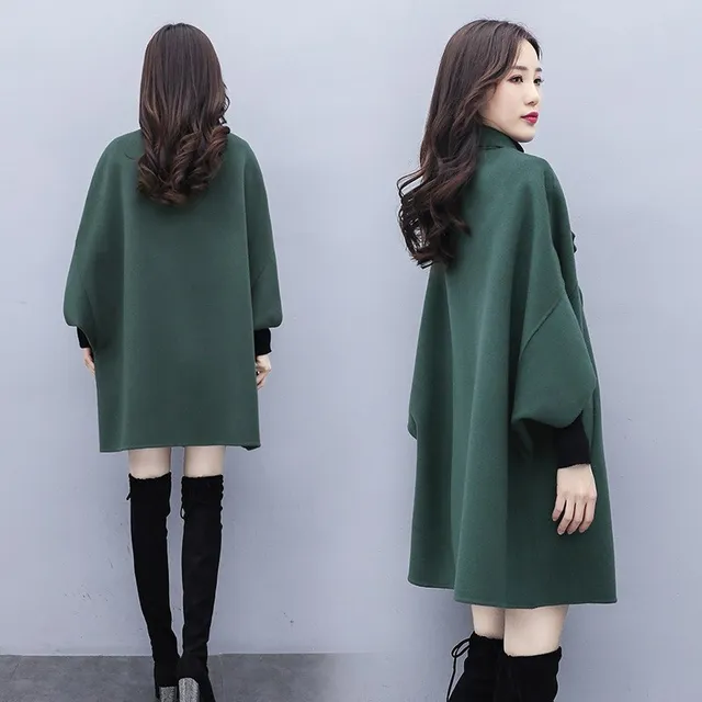 $US $62.42 2020 New Woolen Coat Women's Mid-Length Cloak Type Loose Casual Young Woolen Coat Gentle