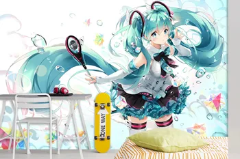 

[Self-Adhesive] 3D Hatsune Miku 802 Japan Anime Wall Paper mural Wall Print Decal Wall Murals Belly