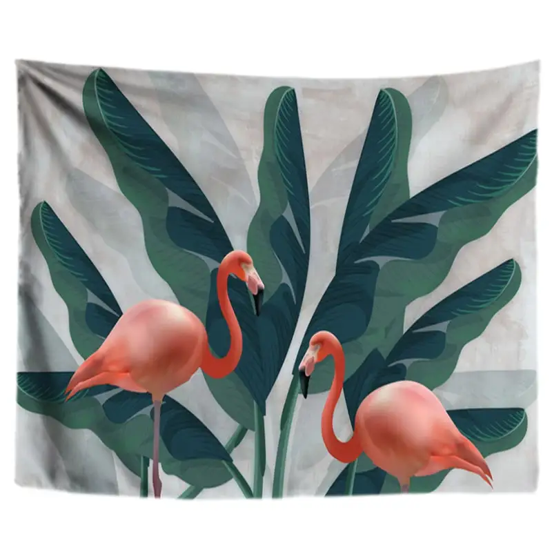 Boho Home Wall Decoration Polyester Tapestry Wall Hanging Living Room Plant Flamingo Beach Towel Blanket Background Cloth Fabric - Цвет: A9-042G