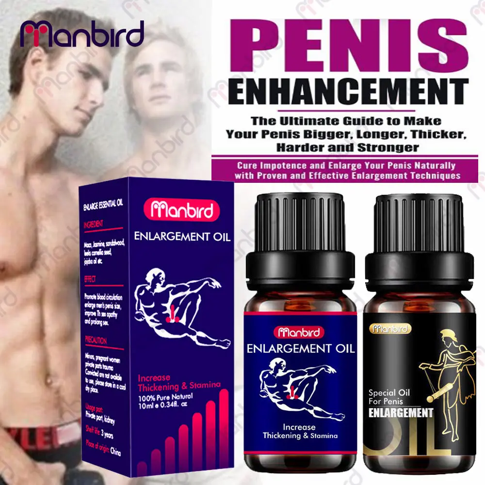 2 Pcs Penis Thickening Growth Man Massage Oil Cock Erection Enhance Men Health Care Penile Growth Bigger Enlarger Essential Oils