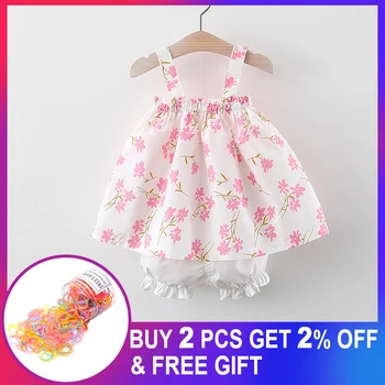 

Baby Girls Clothing Sets 2020 Newborn Toddler Girl Sling Summer Cherry Kids Sunset Vest+Short 2PCS Sundress Clothing Set Sunsuit