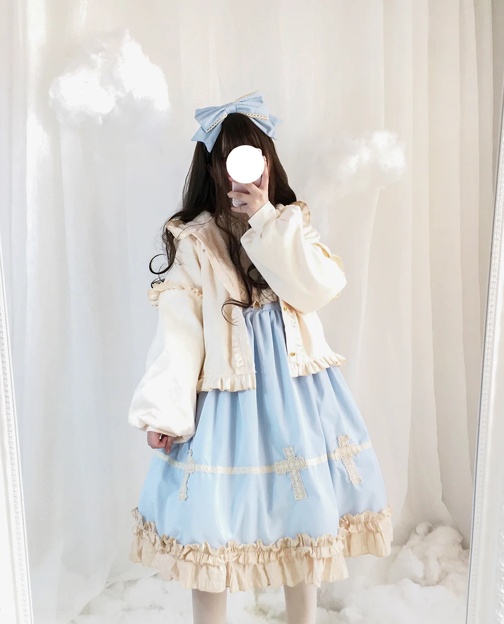 Harajuku уличная мода крест Косплей сладкое женское платье мягкие японские игрушки в готическом стиле цельное платье Лолита милое платье для девочек-подростков