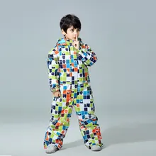 На зимнюю погоду, на температуру-30 температуры цельнокроеный детский лыжный костюм Детский водонепроницаемый mark теплая детская Лыжная куртка