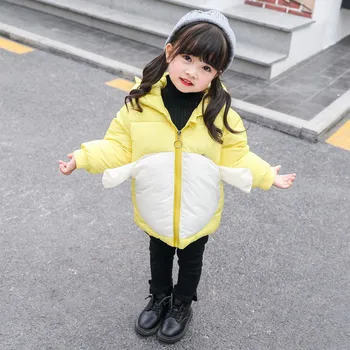 

Children Kids Girls Winter Coat Baby Boys Cute Wings Design Hooded Outerwear Jacket Clothes
