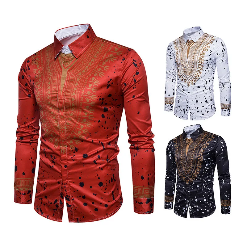 

New Tops Men Casual Shirt 3d Printing Floral Pattern S