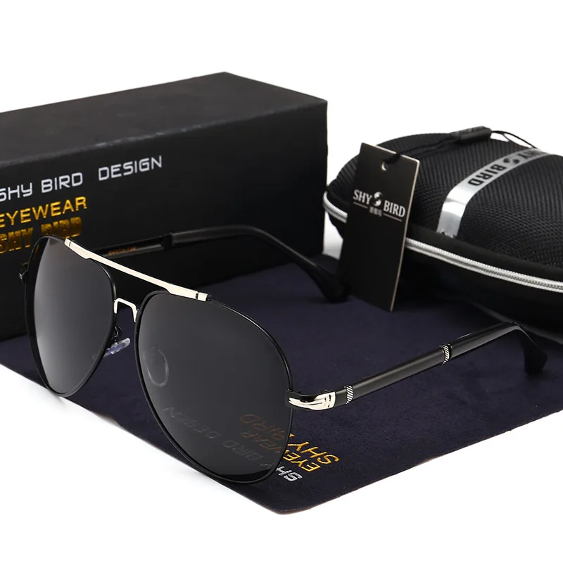 Uv400 поляризованные солнцезащитные очки мужские для вождения металлические безрамные Солнцезащитные очки женские солнцезащитные очки черные