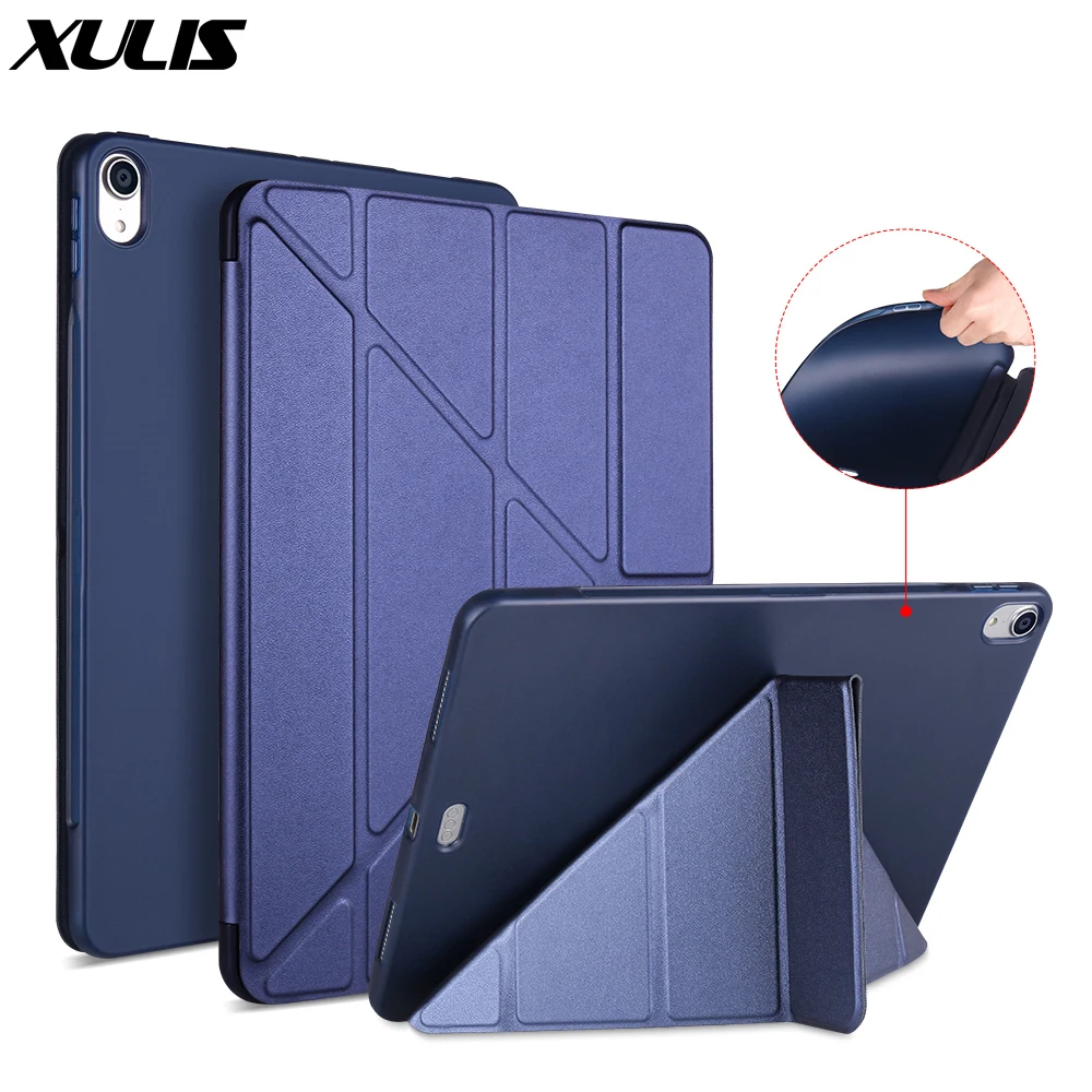 

For iPad Pro 11 smart case holster foldable TPU soft leather foldable case for iPad Pro 11 2018 A1980 A1934 automatic wake up