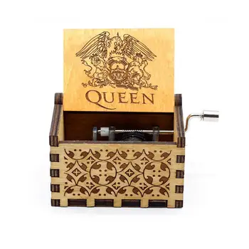 

Vintage hand-carved hand-cranked bohemian Rhapsody Queen Music Box