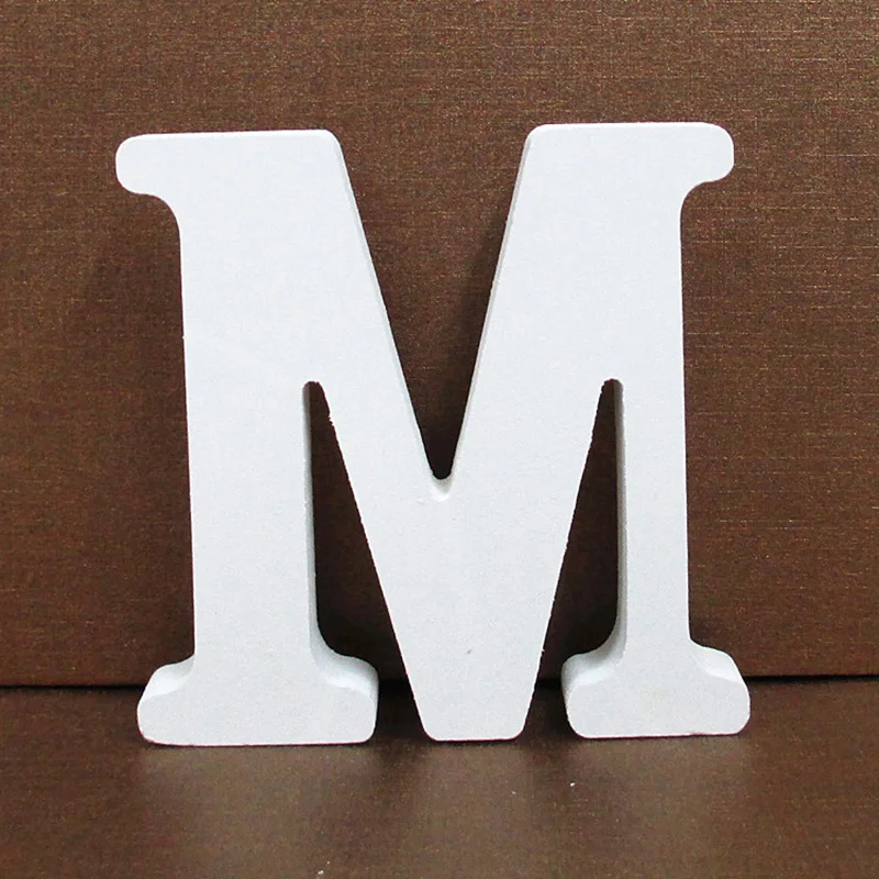 M Новые цифровые Новые Свадебные украшения креативные DIY английские AlphabetCrafts белая краска для свадебного дня рождения - Цвет: M