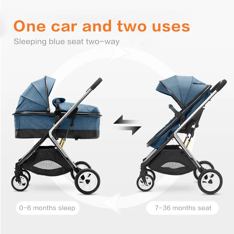 Baby Stroller 2 in 1 Sit Recline Light Foldable High Landscape Two-way Shock Absorber baby stroller