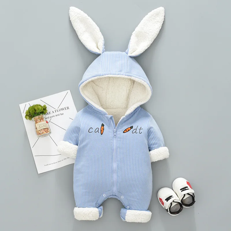 

HYLKIDHUOSE 2019 Winter Toddler Infant Jumpsuits Newborn Baby Rompers Girls Boys Rompers Warm Thicken Warm Outdoor Kids Coats