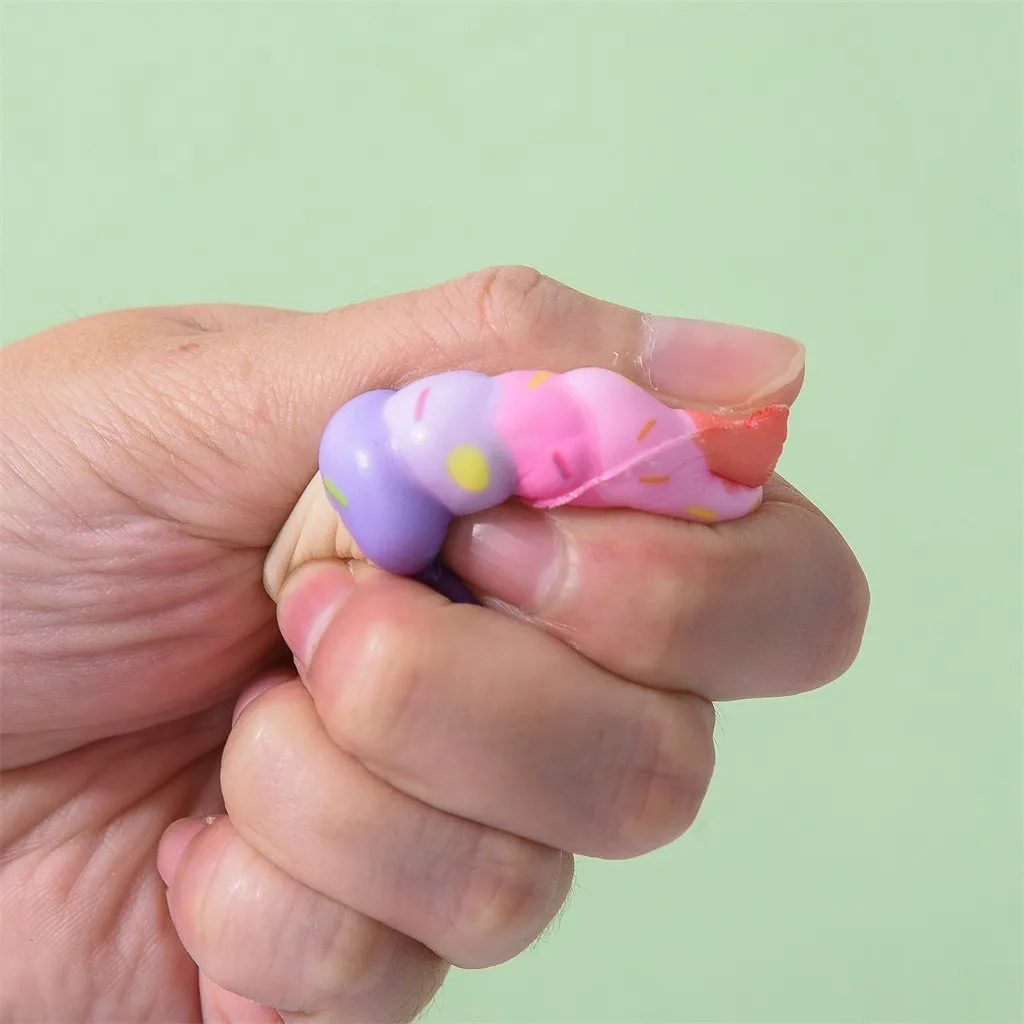 Ice Cream squeeze toy Pendants Creative Gift Simulation Cake Slow Rising Straps Bread Toys Backpack Accessories Decorations #A