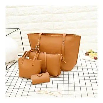 

4PCS/Set Womens Tote Bag Messenger Satchel Wristlet Wallet Shoulder Bag Hand Bag New /BY