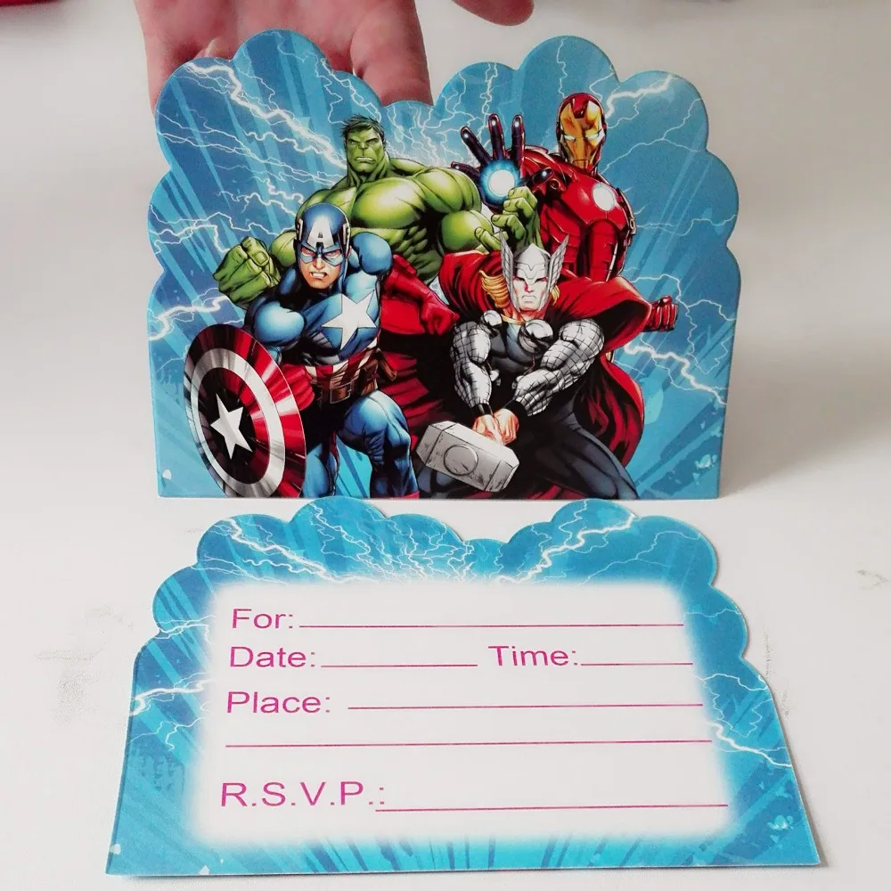 

10pcs Bunny Boy Hulk Birthday Party Invitation Card Party Supplies And Event Decoration Favors Invitation Card13