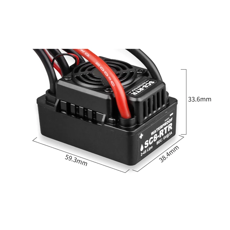 

High Quality WP SC8 Waterproof 120A Brushless ESC Speed Controller for 1/10 Truck