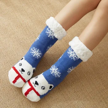 

1 Pair Cotton Winter Autumn Baby Girls Boys Kids Socks Children Terry Snowflake Elk Santa Claus Christmas Bear Gift