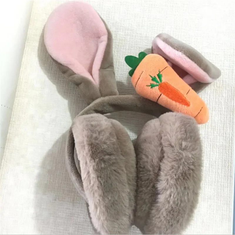 3 шт./лот, Calymel, зимние наушники с кроличьим морковным мехом, складные наушники, теплые плюшевые наушники, милые уличные наушники для катания на лыжах, теплые наушники