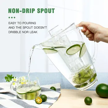 

New 2.8L Clear Juice Water Pitcher Kettles Plastic Beverage Serving Pot Dispenser Ice Holder Water Pot Bar Kitchen Tools Drinkwa