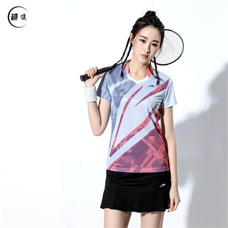 Quick-drying Volleyball Suit Group Purchase Custom Printed Short-sleeved T-shirt for Men and Women Sports Competition Badminton - Цвет: B2609female1