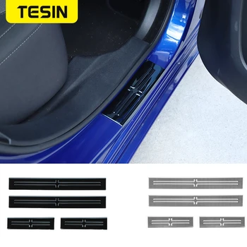 

TESIN Door Sills Silver 4pcs for Dodge Charger Stainless Steel Door Entry Sill Guards for Dodge Charger 2015-2019 Accessories