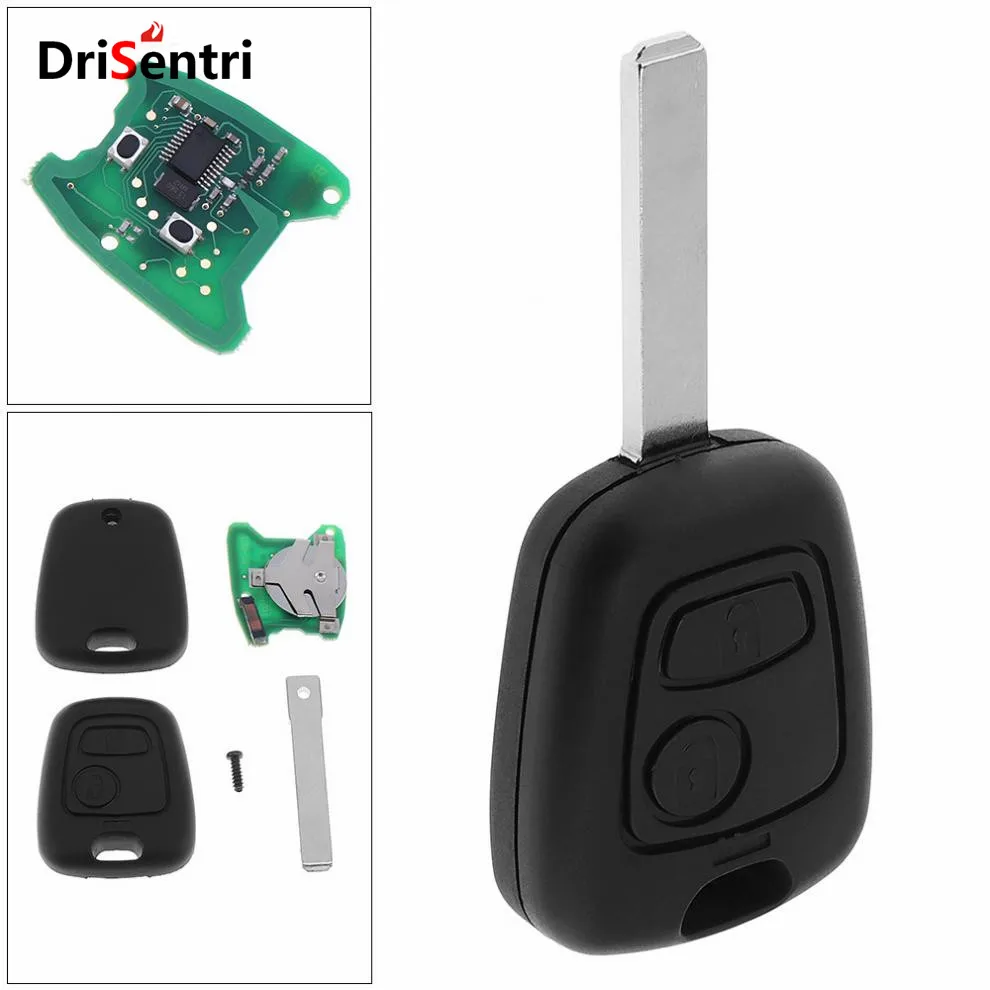 

433MHz 2 Buttons Keyless Uncut Flip Remote Key Fob with Chip and VA2 Blade for Citroen C1 C2 C3 C4 Xsara Picasso New Listing