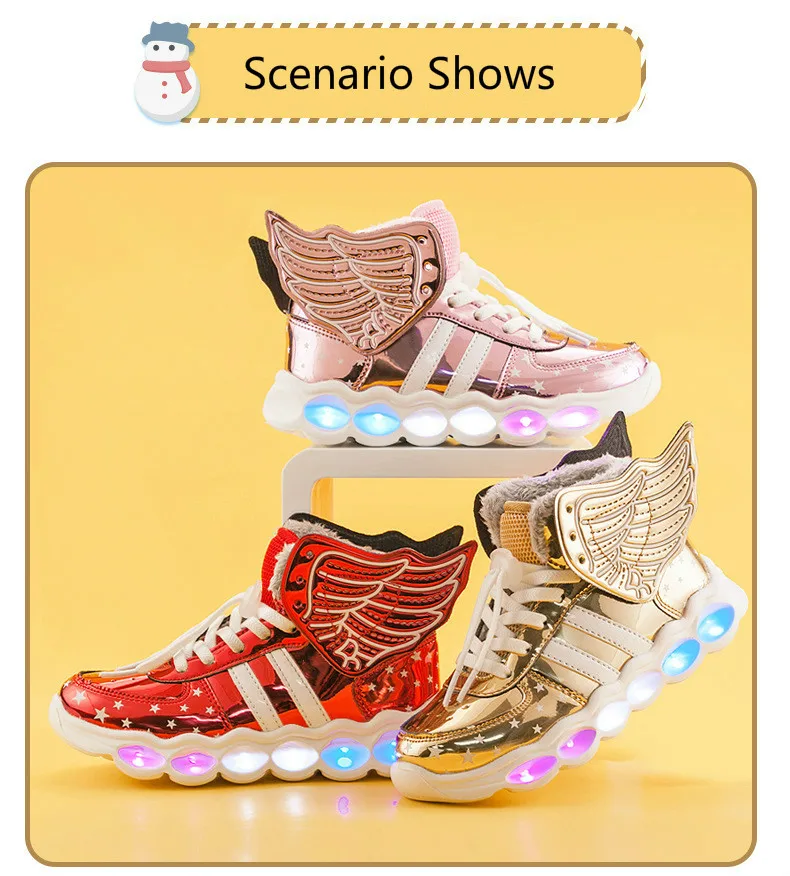 Размер 25-37, детская повседневная обувь с зарядкой USB, светящиеся кроссовки для мальчиков и девочек, светодиодный светильник, светящаяся кашемировая повседневная обувь