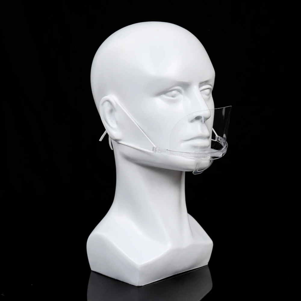 10Pcs Chef Reusable Transparent Anti-fog Mask Shield Cover Restaurant School Plastic Anti-saliva Mouth Shield Mouth Mask Cover face mask