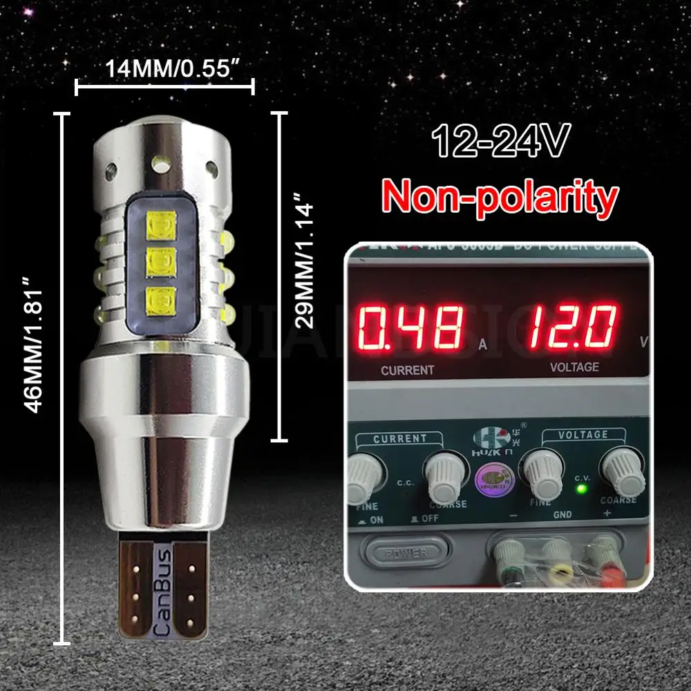 2x80 Вт AC12 24V T15 W16W 921 915 светодиодный лампы CANBUS без ошибок XBD высокая мощность