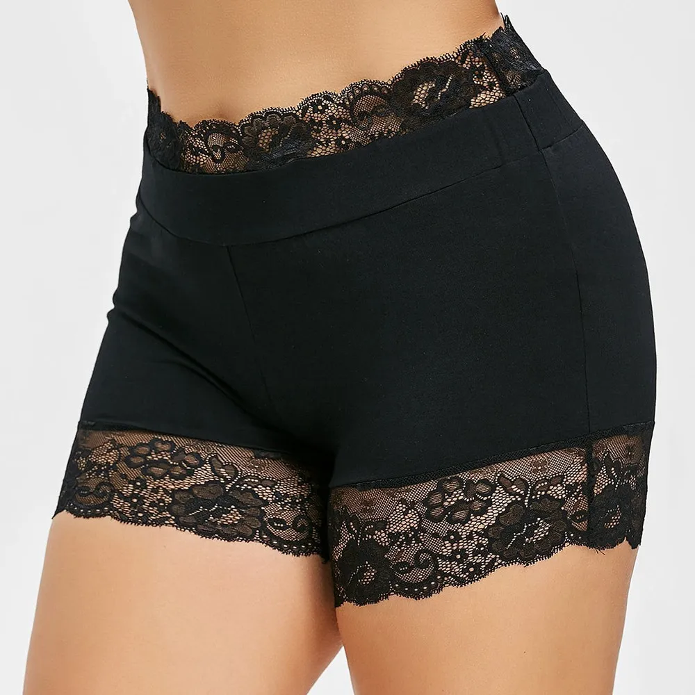 Sexy Underpants Women Boxer Femme Safety Shorts Anti Chafing Solid Black Lace Under Skirt Seamless Comfortable Short Tights Plus