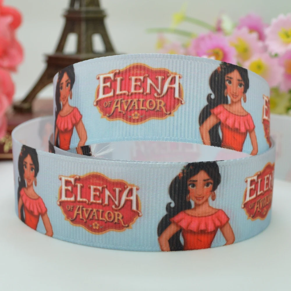7/" 22 мм Elena of Avalor princess печатная корсажная лента бант для волос сделай сам ручная работа изготовление на заказ OEM 50YD