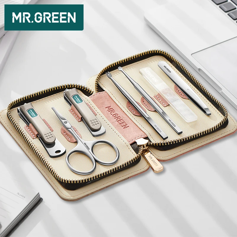 MR.GREEN 손톱깎이 세트, 귀이개, 사선 입 및 코 헤어 가위, 네일 도구