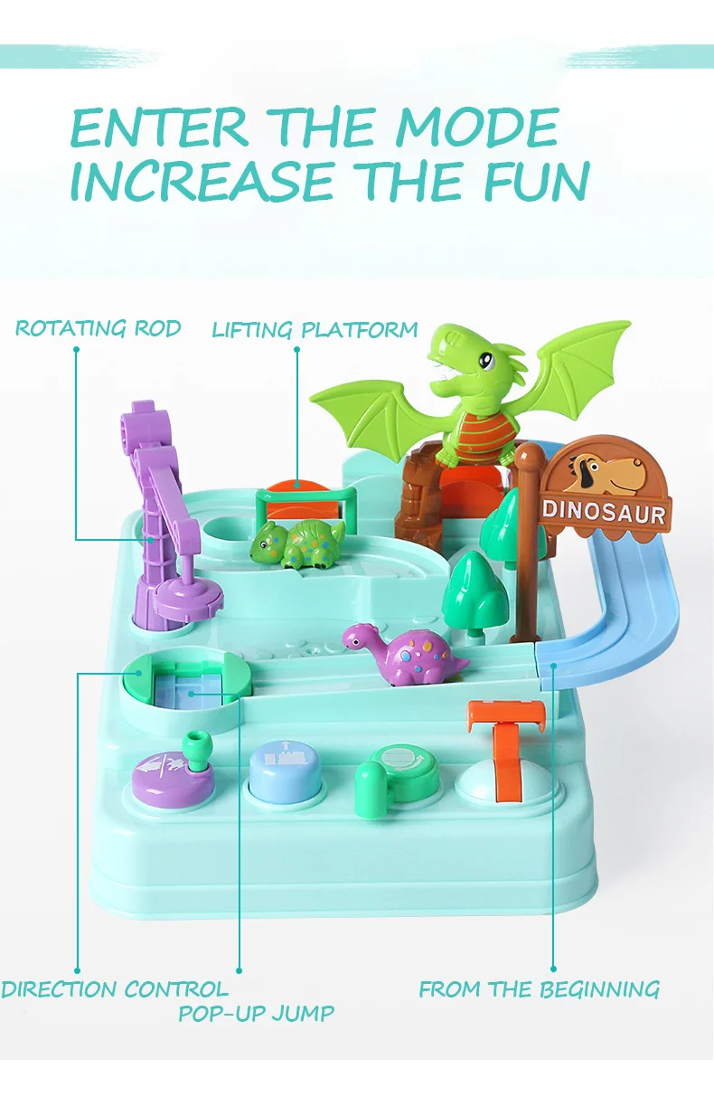Забавный динозавр Приключения трек Приключения настольная игра родитель-ребенок интерактивные Пазлы для детей АБС-пластик материал