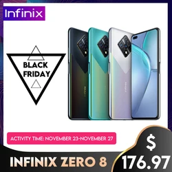 Infinix ноль 8 глобальная версия 128G 8G Оперативная память Octa Core 4 90 Гц 6,8 дюймДисплей камеры 64 мп Helio G90T процессор 33 Вт Быстрая зарядка
