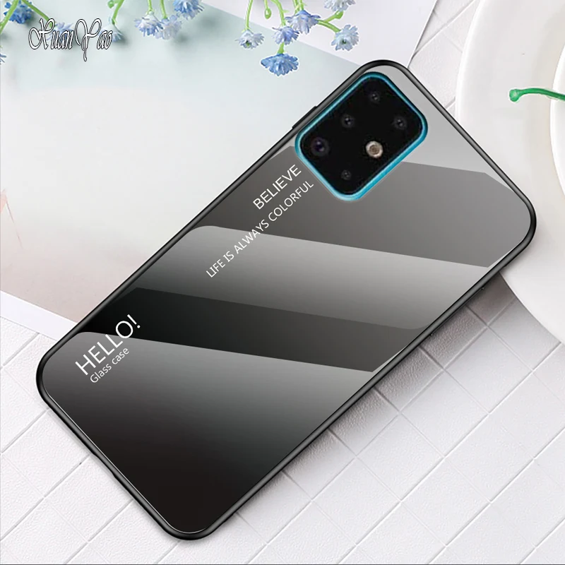 

XUANYAO Phone Case For Galaxy S20 Ultra S20+ Case Glass Back Cover Coque For Samsung Galaxy S20 Plus Case Silicone Soft Edge