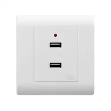 Двойной USB розетка зарядное устройство белый AC/DC адаптер питания вилка панель выходных пластин высокого качества