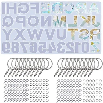 

221 Pcs Alphabet Resin Silicone Molds Set Backward Casting Letter Number Epoxy Molds for Resin