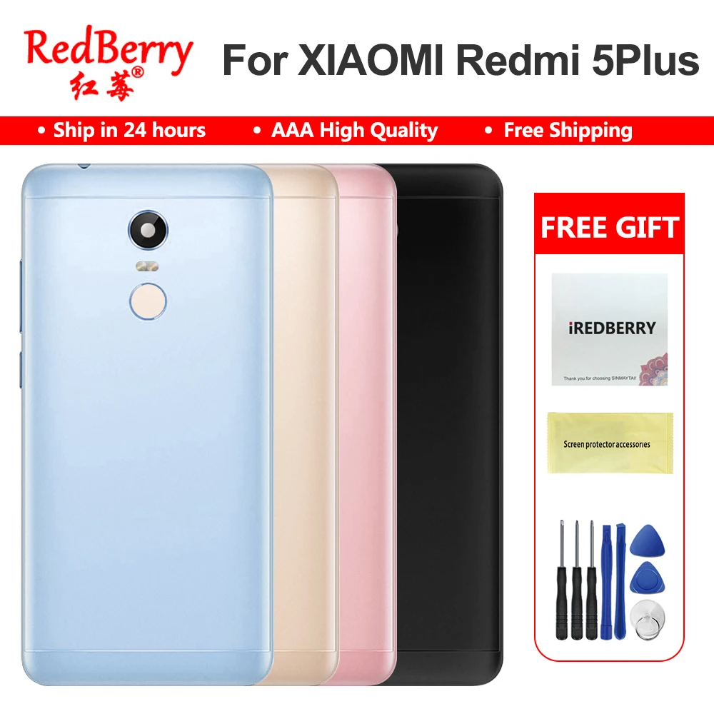 Новинка для Xiaomi Redmi 5 Plus задняя крышка батарейного отсека Металлическая + боковой
